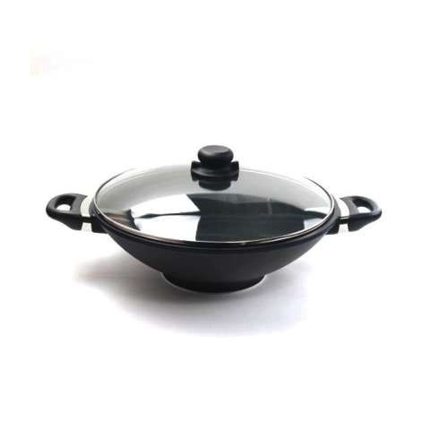 Titanový wok 32 cm s poklicí SKK Titan Durit Resist